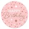 Big Dot of Happiness Pink Rose Gold Birthday - Happy Birthday Party Circle Sticker Labels - 24 Count